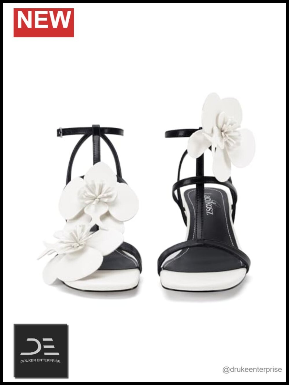 Floral Strappy Heeled Sandals for Women, 2 Inch Chunky Block Heel, Square Toe,